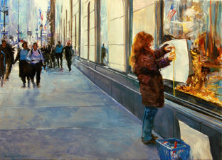 Original art for sale at UGallery.com | The Window Designer by Onelio Marrero | $1,125 | oil painting | 18' h x 24' w | photo 1