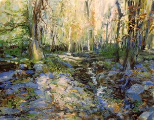 Original art for sale at UGallery.com | Under The Pin Oaks by Onelio Marrero | $900 | oil painting | 14' h x 18' w | photo 1