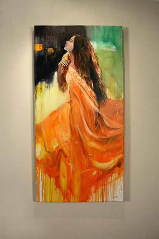The Orange Dress by Gary Leonard |   Closeup View of Artwork 