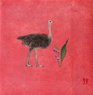 Original art for sale at UGallery.com | Ostrich by Heejin Sutton | $75 | mixed media artwork | 4' h x 4' w | photo 1