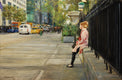 Original art for sale at UGallery.com | Waiting Outside Bryant Park by Onelio Marrero | $1,825 | oil painting | 24' h x 36' w | thumbnail 1