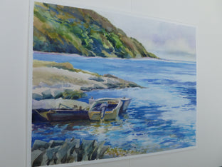 Oyster Farm Boats at Tomales Bay by Catherine McCargar |  Context View of Artwork 