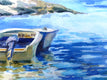 Original art for sale at UGallery.com | Oyster Farm Boats at Tomales Bay by Catherine McCargar | $375 | watercolor painting | 11' h x 14' w | thumbnail 4