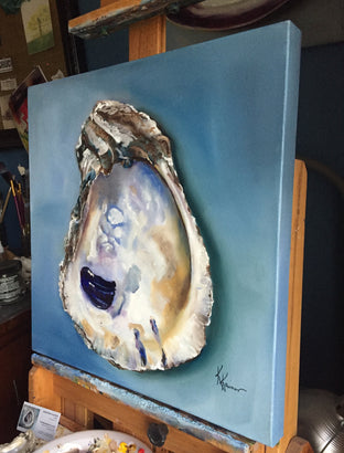 Original art for sale at UGallery.com | Oyster Shell I by Kristine Kainer | $1,400 | oil painting | 20' h x 20' w | photo 3