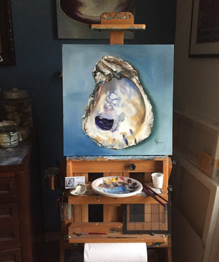Original art for sale at UGallery.com | Oyster Shell I by Kristine Kainer | $1,400 | oil painting | 20' h x 20' w | photo 4