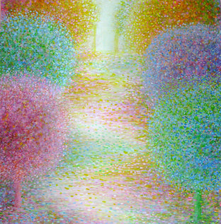 Original art for sale at UGallery.com | Path to Love by Natasha Tayles | $825 | acrylic painting | 24' h x 24' w | photo 1