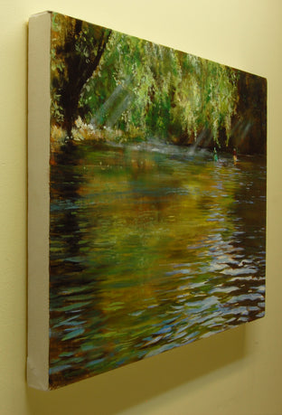 Paddlers on the Rockaway River by Onelio Marrero |  Side View of Artwork 