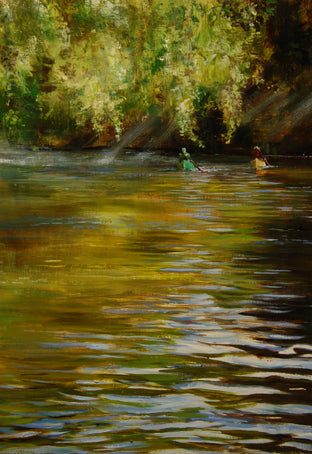 Paddlers on the Rockaway River by Onelio Marrero |   Closeup View of Artwork 