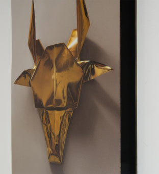 Original art for sale at UGallery.com | Yellow Calf by Daniel Caro | $1,350 | oil painting | 23.6' h x 19.7' w | photo 2