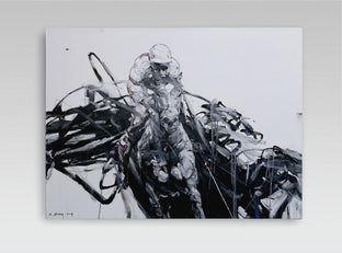 Original art for sale at UGallery.com | Lone Star by Shao Yuan Zhang | $6,500 | mixed media artwork | 36' h x 48' w | photo 3