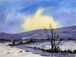 Original art for sale at UGallery.com | Sunrise Winter by Posey Gaines | $800 | watercolor painting | 18' h x 24' w | thumbnail 1