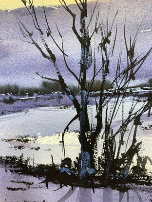 Original art for sale at UGallery.com | Sunrise Winter by Posey Gaines | $800 | watercolor painting | 18' h x 24' w | photo 4
