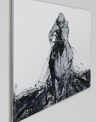Original art for sale at UGallery.com | Thunder by Shao Yuan Zhang | $6,500 | mixed media artwork | 38' h x 46' w | photo 2