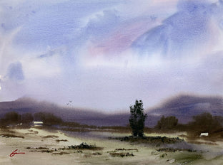 Original art for sale at UGallery.com | Blustery Tuesday by Posey Gaines | $800 | watercolor painting | 18' h x 24' w | photo 1