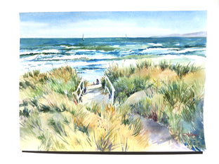 Original art for sale at UGallery.com | Pajaro Dunes Afternoon by Catherine McCargar | $650 | watercolor painting | 12' h x 16' w | photo 3