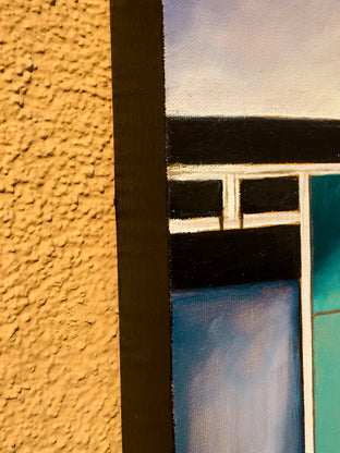 Palm Springs Door - Turquoise by Mandy Main |  Side View of Artwork 