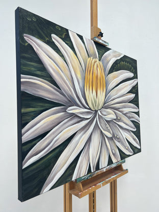 Original art for sale at UGallery.com | White Lotus, Resilience by Pamela Hoke | $2,775 | acrylic painting | 30' h x 40' w | photo 2
