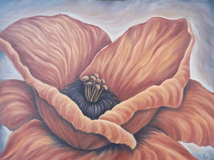 Original art for sale at UGallery.com | Fiery Heart Poppy by Pamela Hoke | $2,775 | oil painting | 30' h x 40' w | photo 1