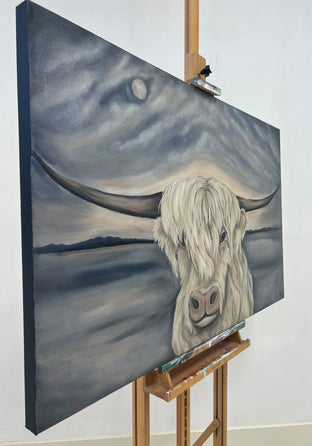 Original art for sale at UGallery.com | Island Moon Cow by Pamela Hoke | $3,500 | oil painting | 30' h x 48' w | photo 2