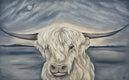 Original art for sale at UGallery.com | Island Moon Cow by Pamela Hoke | $3,500 | oil painting | 30' h x 48' w | thumbnail 1