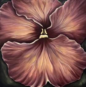 oil painting by Pamela Hoke titled Pansy Passion 2