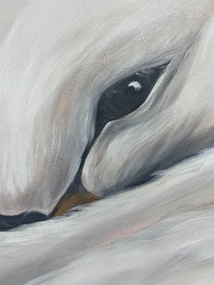 Original art for sale at UGallery.com | Peaceful Swan by Pamela Hoke | $2,900 | oil painting | 36' h x 36' w | photo 4