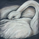 Original art for sale at UGallery.com | Peaceful Swan by Pamela Hoke | $2,900 | oil painting | 36' h x 36' w | thumbnail 1