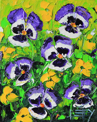 Original art for sale at UGallery.com | Precious Pansies by Lisa Elley | $325 | oil painting | 10' h x 8' w | photo 1
