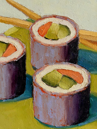 Original art for sale at UGallery.com | California Rolls by Pat Doherty | $400 | oil painting | 8' h x 8' w | photo 4