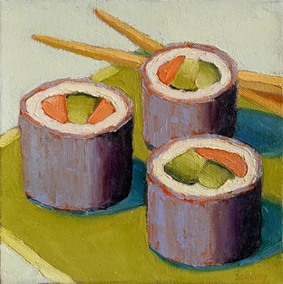 Original art for sale at UGallery.com | California Rolls by Pat Doherty | $400 | oil painting | 8' h x 8' w | photo 1