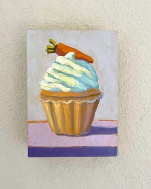 Original art for sale at UGallery.com | Carrot Cupcake by Pat Doherty | $225 | oil painting | 7' h x 5' w | photo 3