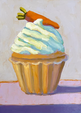 Original art for sale at UGallery.com | Carrot Cupcake by Pat Doherty | $225 | oil painting | 7' h x 5' w | photo 1
