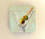 Original art for sale at UGallery.com | Martini with Olives by Pat Doherty | $225 | oil painting | 6' h x 6' w | thumbnail 3