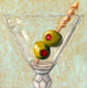 Original art for sale at UGallery.com | Martini with Olives by Pat Doherty | $225 | oil painting | 6' h x 6' w | thumbnail 1
