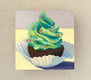 Original art for sale at UGallery.com | Mint Chocolate Cupcake by Pat Doherty | $225 | oil painting | 6' h x 6' w | thumbnail 3