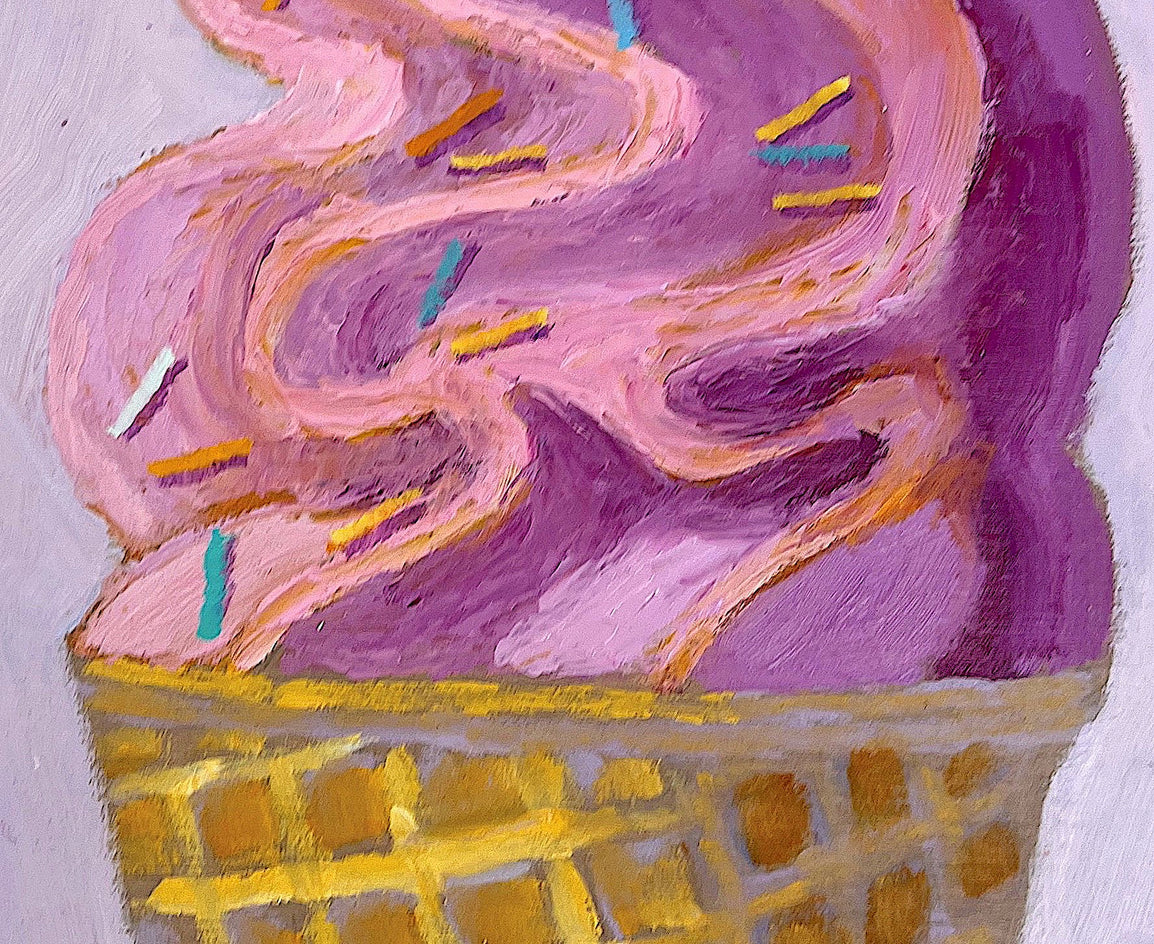 Strawberry Swirl with Sprinkles by Pat Doherty |  Closeup View of Artwork 