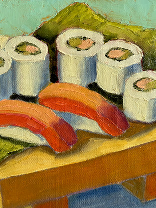 Original art for sale at UGallery.com | Sushi Board by Pat Doherty | $400 | oil painting | 8' h x 8' w | photo 4