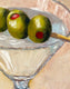 Original art for sale at UGallery.com | Three Cocktail Olives by Pat Doherty | $225 | oil painting | 6' h x 6' w | thumbnail 4