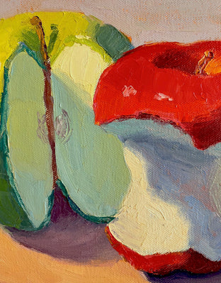 Original art for sale at UGallery.com | Two Apples by Pat Doherty | $450 | oil painting | 8' h x 10' w | photo 4