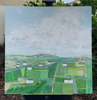 Original art for sale at UGallery.com | Irish Village II by Pat Forbes | $1,800 | acrylic painting | 36' h x 36' w | photo 3
