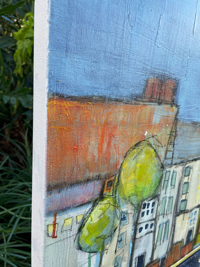 Street Scene 1 by Pat Forbes |  Side View of Artwork 