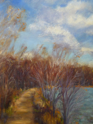 Path Beside the Lake by Elizabeth Garat |   Closeup View of Artwork 