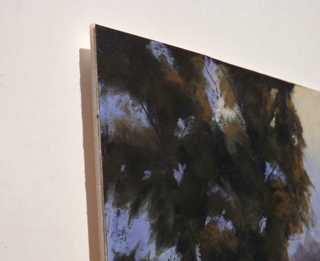 The Pond in Evening Light by Patricia Prendergast |  Side View of Artwork 