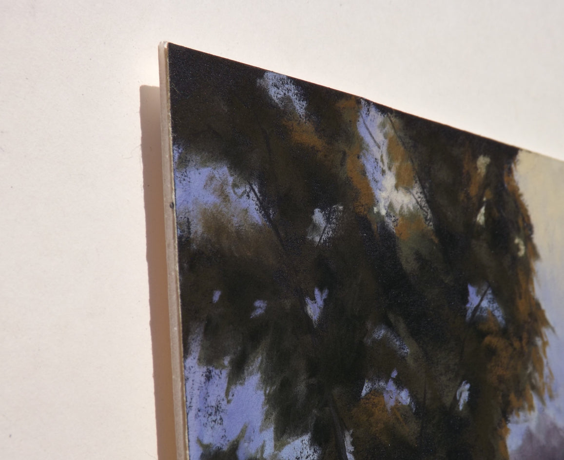 The Pond in Evening Light by Patricia Prendergast |  Side View of Artwork 