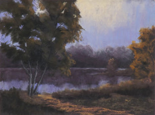 Original art for sale at UGallery.com | The Pond in Evening Light by Patricia Prendergast | $375 | pastel artwork | 9' h x 12' w | photo 1