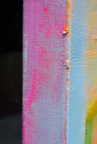 Original art for sale at UGallery.com | Blue Red Yellow Landscape Abstraction by Patrick O'Boyle | $750 | mixed media artwork | 24' h x 24' w | photo 2