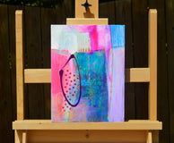 Original art for sale at UGallery.com | Ethereal Abstraction with Pink by Patrick O'Boyle | $275 | mixed media artwork | 12' h x 9' w | thumbnail 3