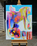 Original art for sale at UGallery.com | The Horse Traveler by Patrick O'Boyle | $1,475 | mixed media artwork | 40' h x 30' w | thumbnail 3