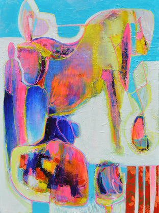 Original art for sale at UGallery.com | The Horse Traveler by Patrick O'Boyle | $1,475 | mixed media artwork | 40' h x 30' w | photo 1