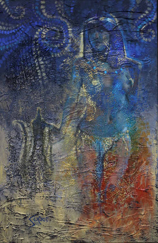 Original art for sale at UGallery.com | Blue Nile by Patrick Soper | $2,350 | mixed media artwork | 36' h x 24' w | photo 1